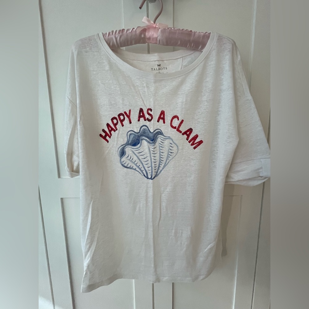 Talbots Happy as a Clam white t-shirt